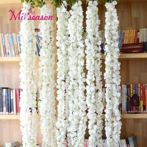 3Forks 140cm Long artificial hydrangea Vine Home party romantic wedding decor silk garlands artificial flowers silk wisteria