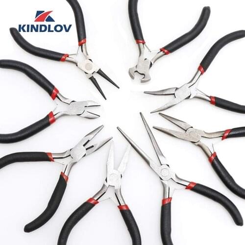 KINDLOV Pliers Set Mini New Jewellery Making Beading Multitool Clamping Round Flat Long Nose Pliers Cutting Stripping Tools Kit