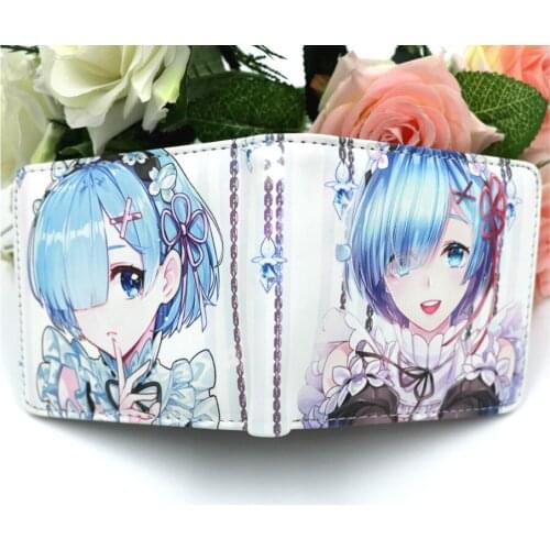 Anime Re:Zero kara Hajimeru Isekai Seikatsu Rem Short PU Leather Wallet Card Holder Purse