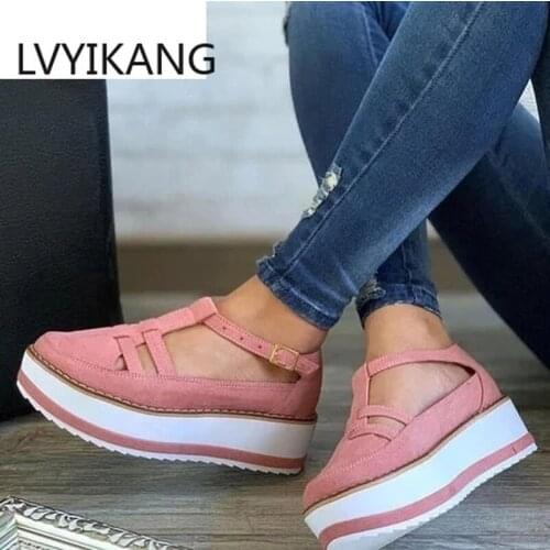 New Women Shoes Sneakers Buckle Platform Sneakers Womens Shoes Casual Lace Tenis Feminino Zapatos De Mujer Sandals Women
