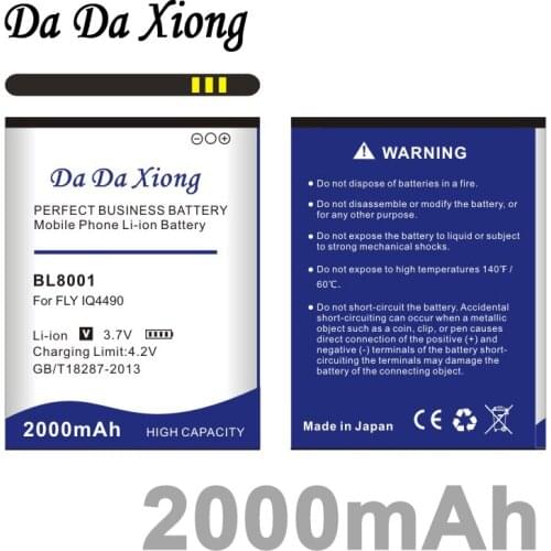 Da Da Xiong 2000mAh BL8001 Li-ion Phone Battery for FLY IQ4490 IQ436I Phone