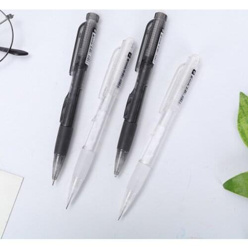 Mechanical Pencil Transparent Simple Black and White Mechanical Pencil Student Side Pressure Press Mechanical Pencil 0.5/0.7mm