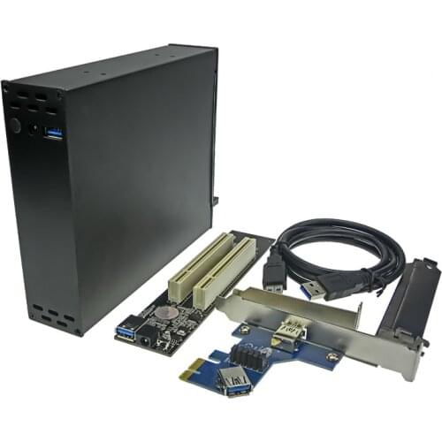 PCI-E To PCI Riser Card Optical Drive HubBay 2 Slot 32bit PCI Dock ENCLOSURE Lengthen case
