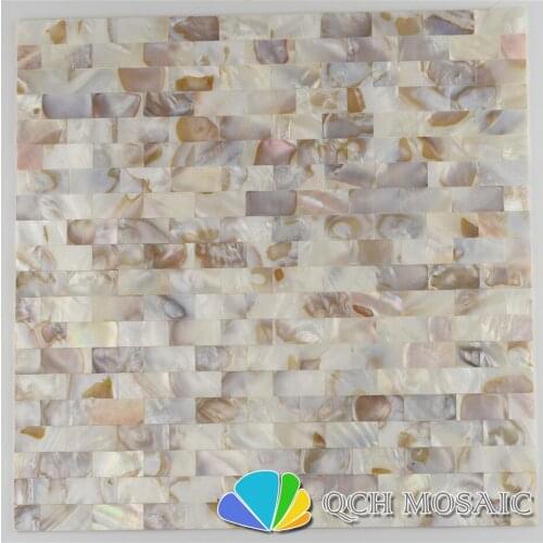 Mother of pearl mosaic tile for house decoration wall tile natural dapple color 11 square feet/lot strip pattern