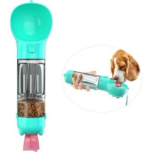 Pet Accompanying Water Food Cup Dog Outdoor Portable Travel Water Bowl Dispenser with Food Containers&Garbage Bags
