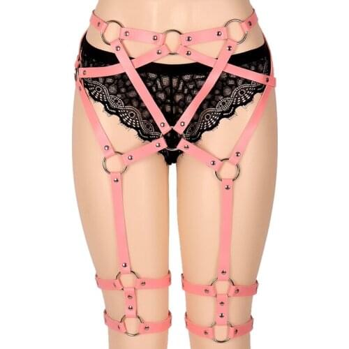 Punk Garter Belt For Stockings Women Sexy Waist To Leg Harness Strappy Garter Thigh Bondage Cage Body Restraints Erotic Lingerie