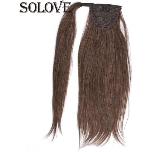 120g Ponytail Human Hair Machine Remy Straight European Ponytail Hairstyles 100% Natural Hair Clip in Extensions