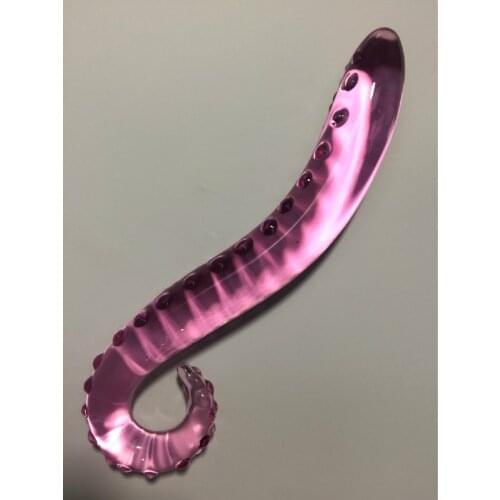 Pink Seahorse Shape Pyrex Glass Dildo Artificial Fake Penis Anus Expander Anal Butt Plug Prostate Massager Adult Gay Sex Toys
