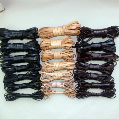 2 Meters 2 3 4 5 6 8 10mm Width Flat Real Genuine Cow Leather Cord Fit Wonen Leather Bracelets Necklace DIY Jewelry Accessories
