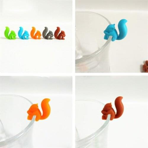 5 Pcs Silicone Tea Infuser Squirrel Device Tea Bag Hanging Snail Mug Cup Clip Label Party New Year Supplies