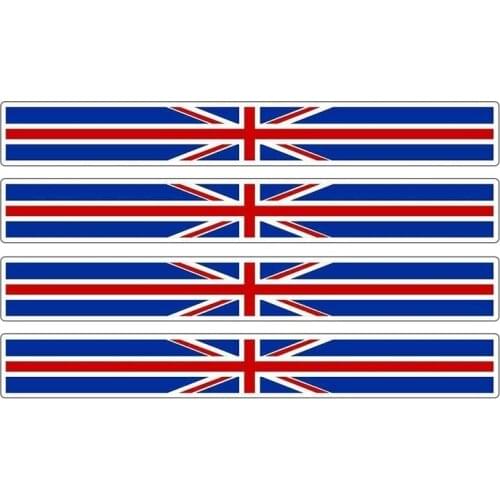 SZWL 4 X Car Stripe England Flag Sticker British United Kingdom UK Car Stickers Vinyl Decal for Automobile Bike Moto,13cm*1cm