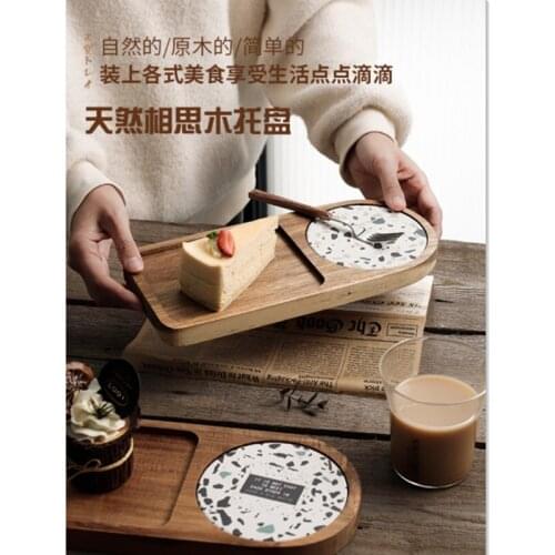 Solid Wood Tray Western Plate Acacia Wood Wrapped Plate Western Japanese Food Plate