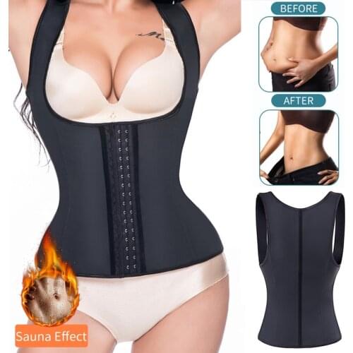 Waist Trainer Woman Tummy Slimming Sheath Body Shaper Shapewear Latex Abdomen Shapers Steel Boned Slim Vest Weight Loss Corset