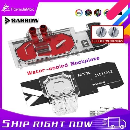 Barrow GPU Water Block Backplane Block for MSI RTX3090 3080Ti 3080 VENTUS 3X OC, Active Backplate Cooler, BS-MSV3090-PA2 B