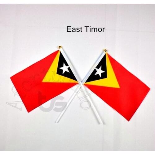 East timor flag Banner 14*21cm hand waving National flag Home Decoration flag banner