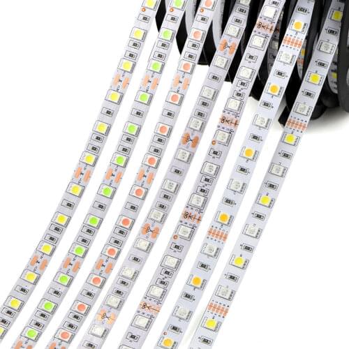 1Roll 5M 5050 LED Strip light Tape DC 12V RGB RGBW RGBWW Holiday Decoration lamp LED String Ribbon 60LEDs/M, Waterproof