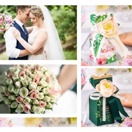 10pcs Wedding Favor Paper Bags Sweet Candy Packaging Boxes for Baby Birthday Gift Box Party Decoration Supplies