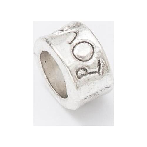 10Pcs/Lot Antique Silver Color DIY Zinc alloy Big Hole Spacer Bead Charm Fits Jewelry making Bracelet js1116