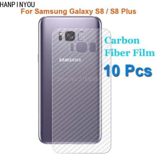 10 Pcs/Lot For Samsung Galaxy S8 / S8+ Plus Durable 3D Anti-fingerprint Transparent Carbon Fiber Back Film Screen Protector