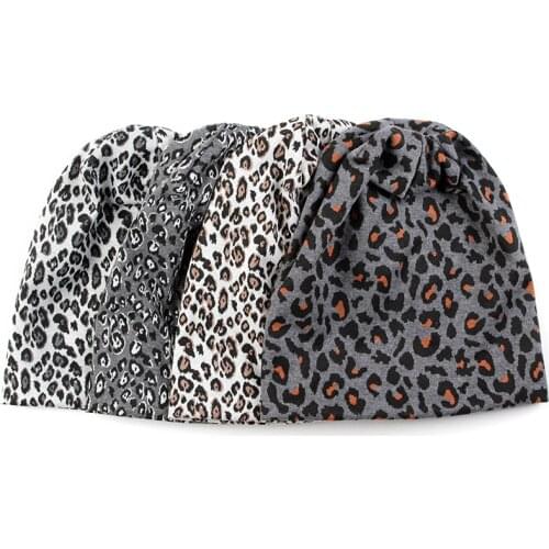 2021 Fashion Warm Baby Boys Girls Hip Hop Leopard Print Hat Cap For Child Dot Spring Autumn Cotton Baggy Skullies Beanies Hats