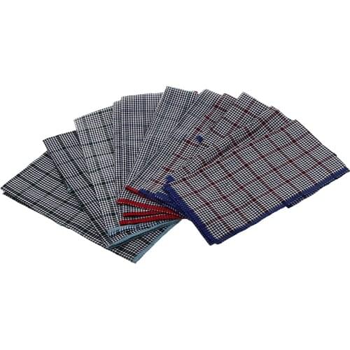 24pcs Mens Handkerchief Hankie Cotton Plaid Pocket Square Wedding Kerchiefs