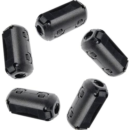 10PCS 5mm Black Audio Data Cable Shield Removeable Clip On Housing Cover EMI RFI Wire Filter for Power Audio AV Data Cable