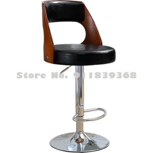 Bar Chair, Bar Chair, Nordic Family Bar Stool, Rotary Lift Chair, Solid Wood Back, Front Desk Chair, High Stool