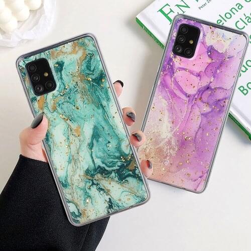Plating Marble Case for Samsung A71 A70 A51 A40 A30 A50 A30S S10 S20 Plus Cover for Samsung S10E S20 Note 10 20 Ultra S20FE Lite
