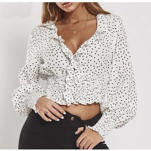 CYWANGCANCAN Polka Dot Blouses