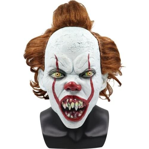 Joker Pennywise Cosplay Costume Mask Stephen King It Chapter Two 2 Horror Clown Halloween Party Costume Prop 2019 Deluxe