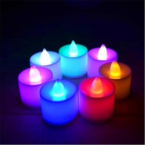 12pcs LED Electronic Candle Tea Light Tealight Flickering Flicker Flameless color change wedding birthday Christmas Decoration