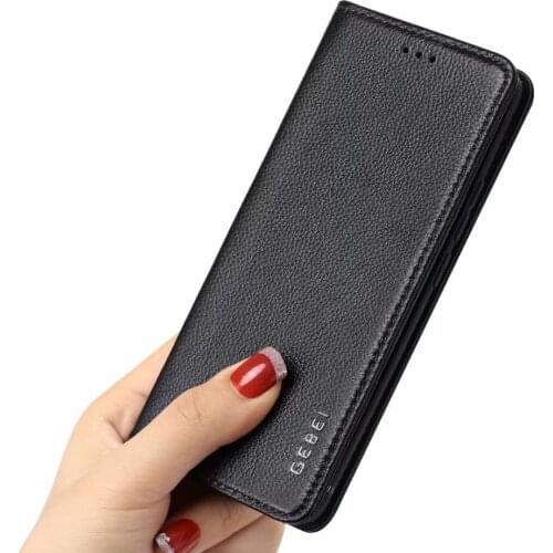 For Huawei Mate 20 Pro Luxury Original Brand GEBEI Genuine Leather Flip Unique Magnet Design Stand Case RY0128
