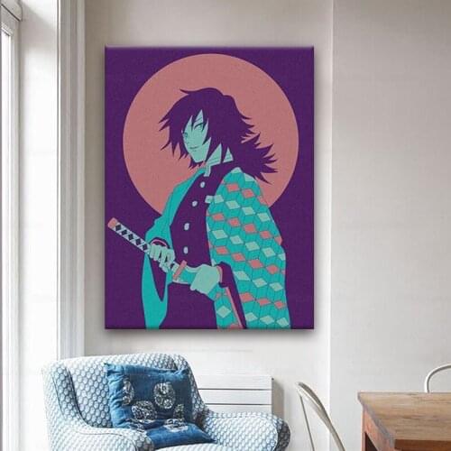 Giyu Tomioka Kimetsu no Yaiba Canvas poster Painting wall Art pictures decor Living room Bedroom Study Home Decoration Prints