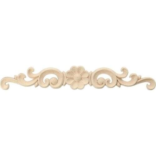 HOT Exquisite Classic Wood Carved Flower Applique Furniture Natural SIZE:16 x 3CM