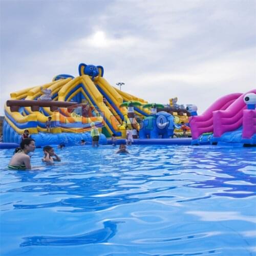 0.55mm PVC Tarpaulin Interesting Huge Inflatable Water Slide Pool toys