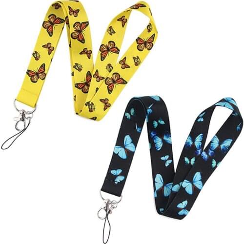 Beautiful Large Butterfly Lanyards Keychain Mobile Phone Hang Rope Phone Decor