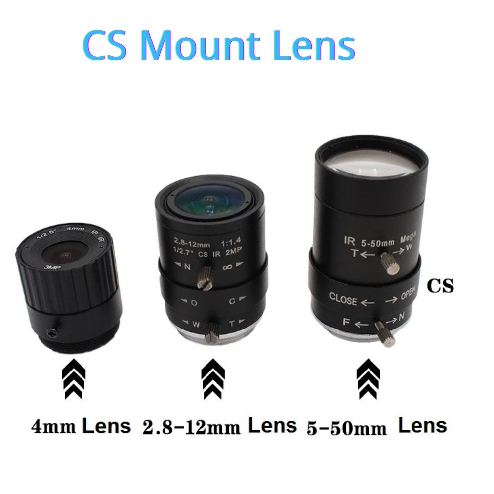 ELP CS Mount 2.8-12mm/5-50mm /6-60mm Manual Zoom Varifocal Lens 4/6/8/12mm CS Fixed Focus lens for CCTV Security USB Cameras