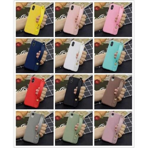 Wrist Strap Soft Case Cases Stand Holder Candy Colors Cover For Samsung Galaxy A10 A31 A41 A52 A71 A81 A91 J5 J7 A11 A21 A72