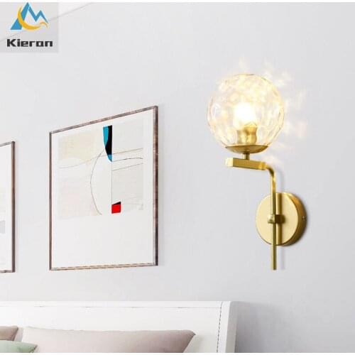 Nordic Glass Ball Wall Lamps Simple Modern Creative Bedroom Bedside Lamp Living Room Stairs Aisle TV Background LED Wall Lights