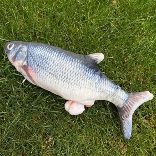 Newly Flopping Fish Moving Fish Plush Toy With Light and Sound Realistic Flopping Fish Wiggle Fish Toys Motion Kitten Toy
