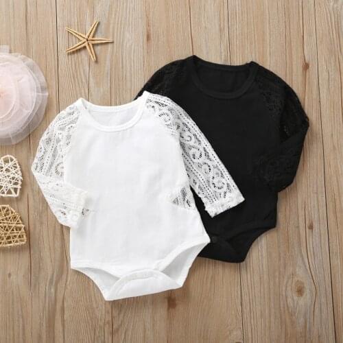 Autumn Newborn Bodysuits Infant Baby Girl Long Sleeve Lace Solid Romper Bodysuit Clothes Baby Girls Boy Sets костюм для девочки