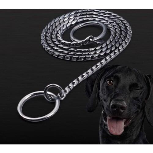 Pet Dog P Snake Chain Chrome Plated Stainless Steel Dog Collars for Small Dogs for Training Choke Necklace Collars Dog Leash 10A