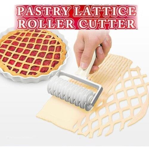 Pastry Lattice Roller Cutter Plastic Pull Net Pizza Knife Wheel Pasta Lattice Roller Cutter Dough Biscuit Pie