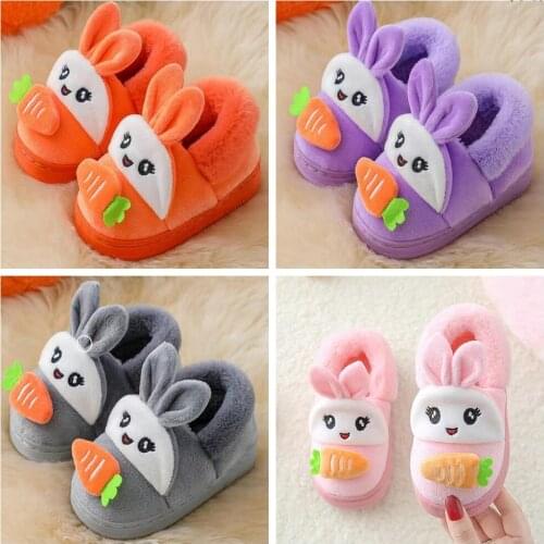 Cute Cotton Winter Slippers For Children Warm Slippers Women Men Indoor Home Bedroom Slippers For Boys Baby Girls Shoes Cartoon