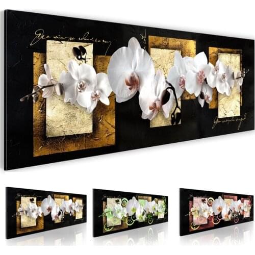 Modern Painting Canvas 1 Panels Beautiful Orchid Flower Abstract Print Modular Wall Picture Living Room Home Decoration No Frame