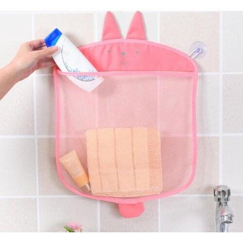 Storage Bag Sturdy Space-saving Cartoon Style Large Capacity Hanging Bag Transparent Cosmetic Sundries Organiser for Bathroom
