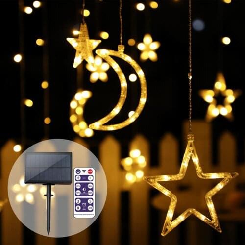 Solar Garland Solar String Lights Outdoor Garland Light Moon and Star Light LED Decorative Solar Lamp For Garden