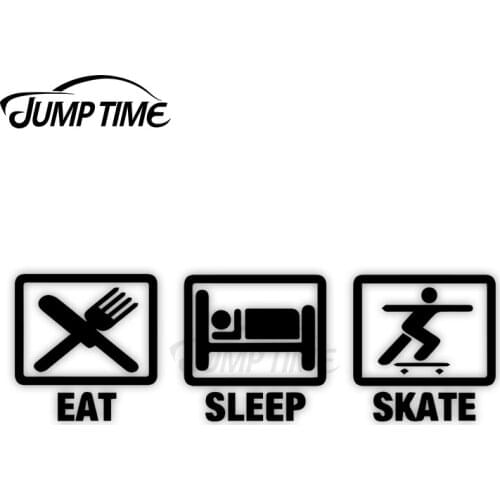 Jump Time 13cm x 4cm Car Sticker Eat Sleep Shoot/ Skate / Snow/ Surf Decals Personality Refrigerator Waterproof Car Decor