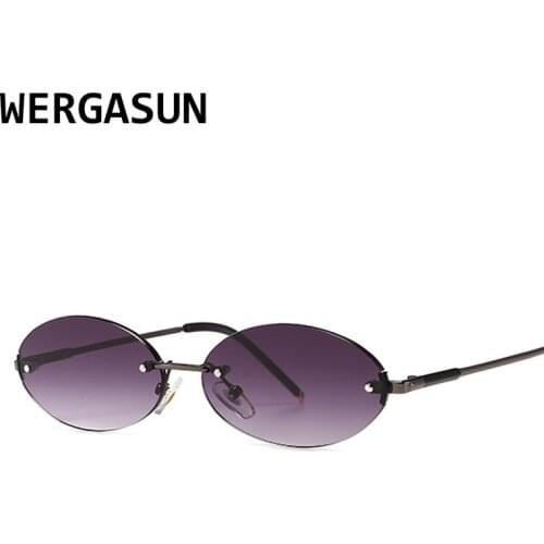WERGASUN Vintage small oval Sunglasses Men New Luxury Oval Sunglasses Women Fashion Eyewear UV400 Gafas de sol mujer