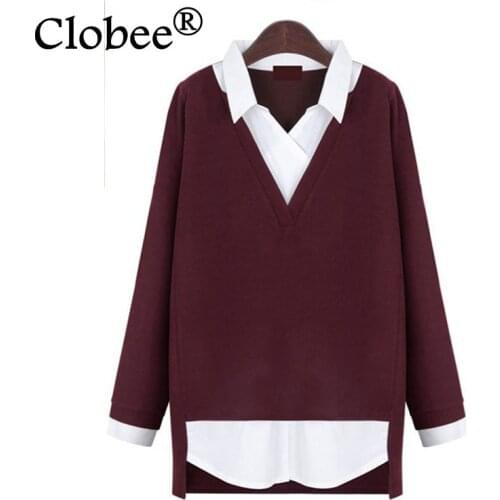 Blusas de manga longa large Size Shirts elegant 2019 women Clothing Women blouses V-Neck Tops Plus Size Kimono Tunics WE16